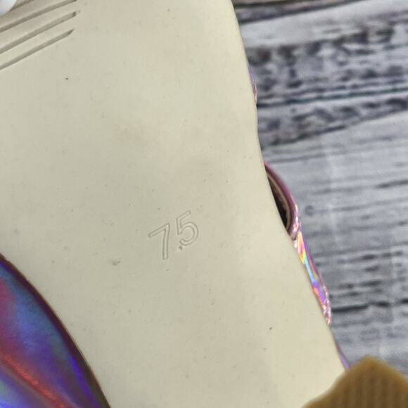 Vivian NY Pink Iridescent Ultra Heels Pumps Mules Shoes size 7.5 M Prom Wedding - Picture 15 of 16